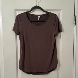 BR Women’s Casual Scoop Neck Sueded Brown Women's Top Sz XS